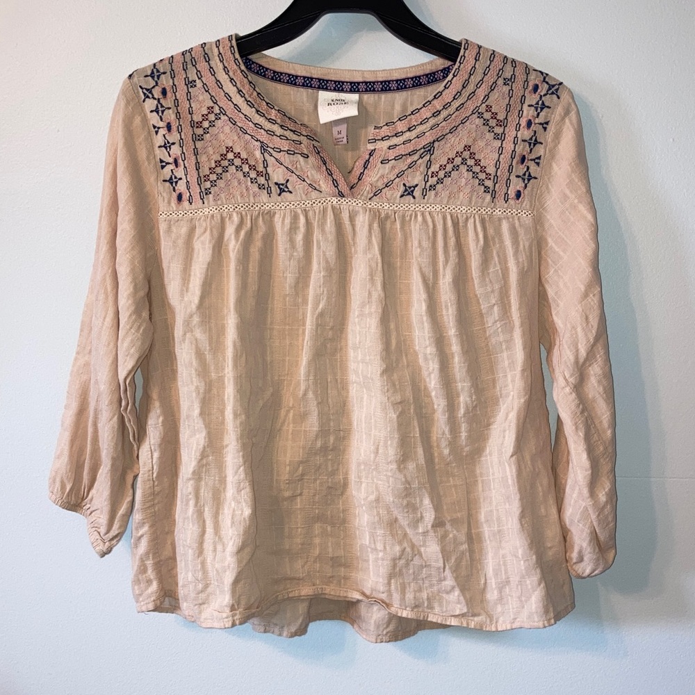 Knox Rose Pink Embroidered Blouse
